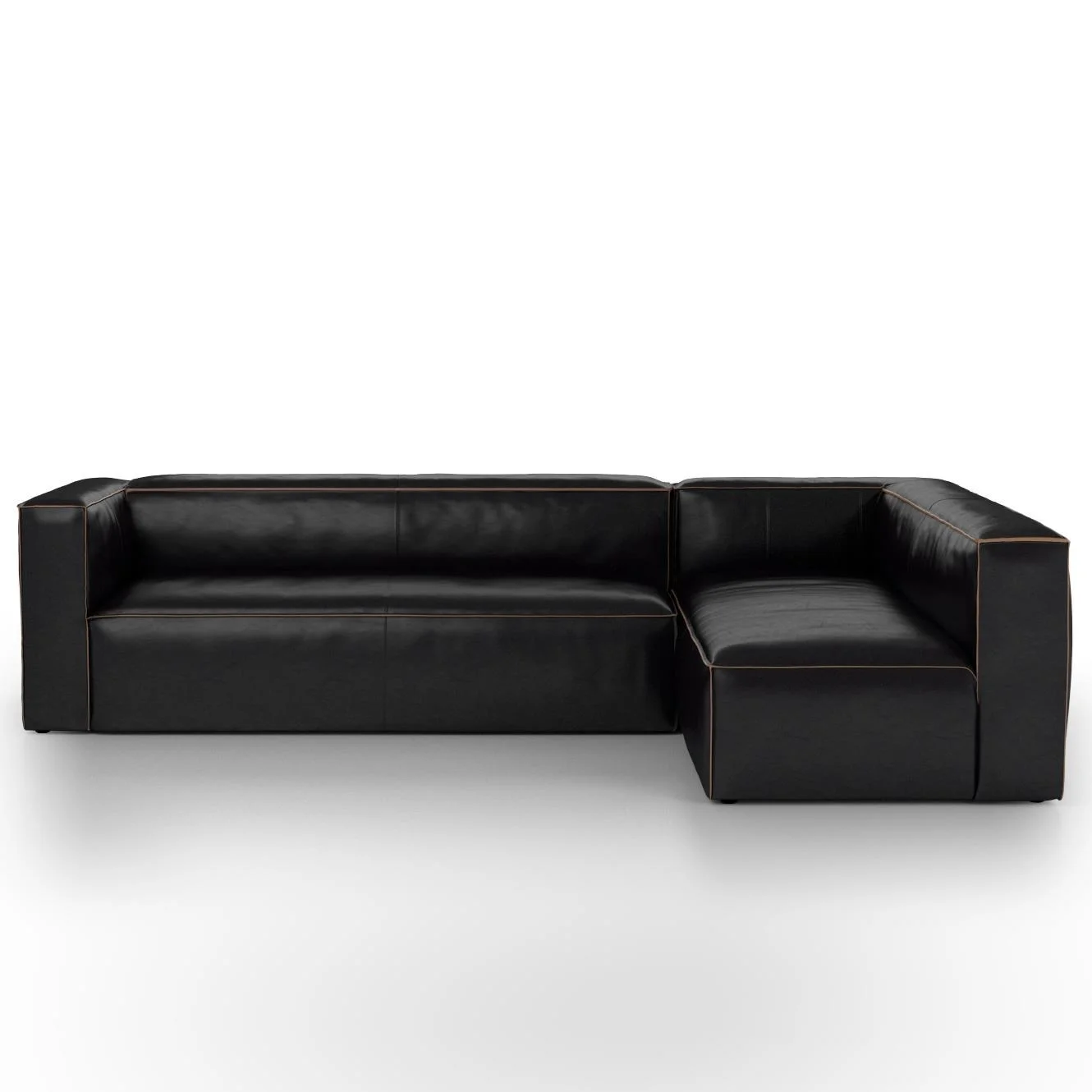 Four Hands Carnegie CCARVLOSB Nolita Corner Sofa with Contrast Stitch